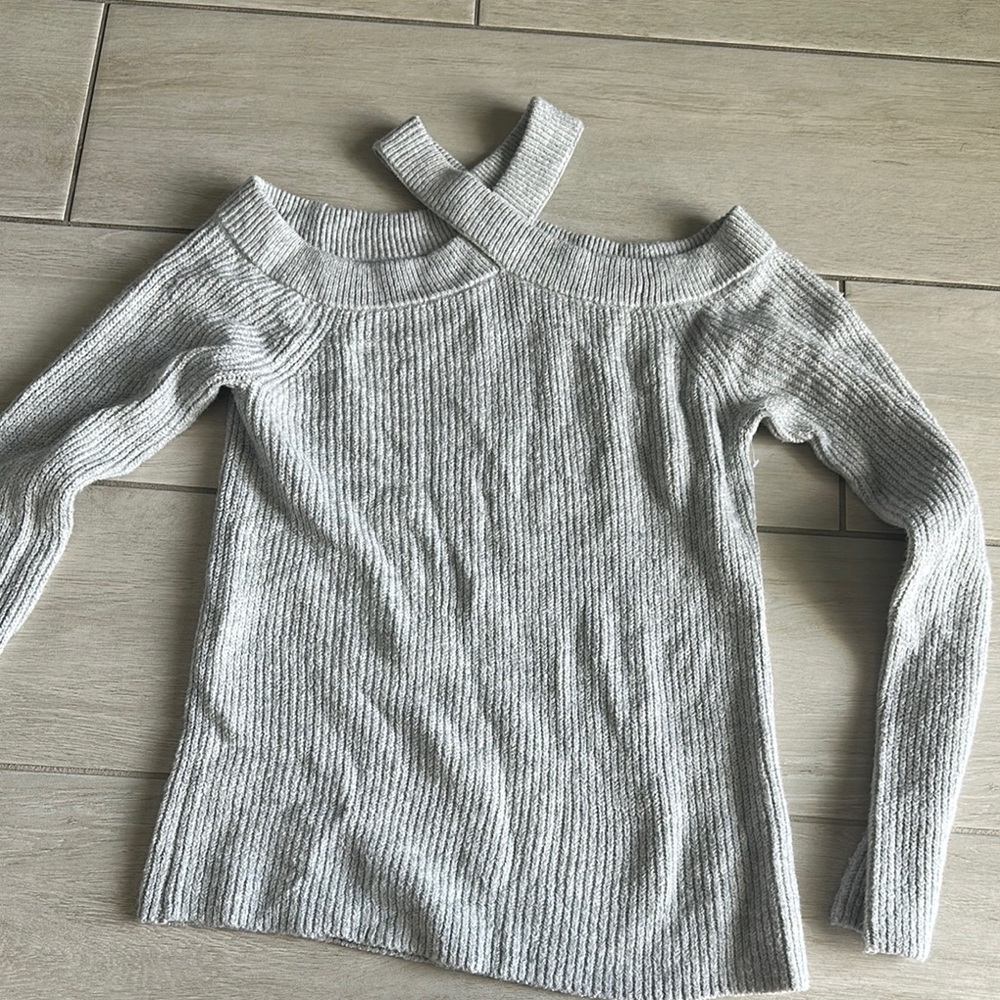 Gray Ribbed Women's Sweater
